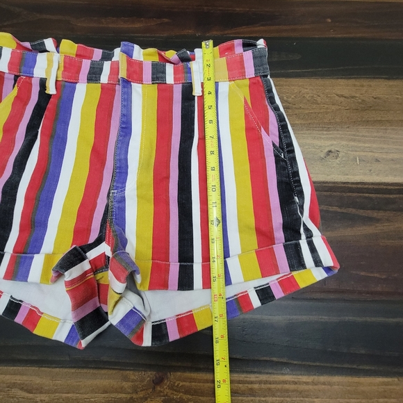 Express Shortie Extra High Rise Short Fun Colorful Horizontal Stripes - … - Picture 7 of 8